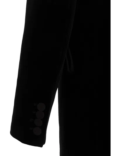 Blazé Milano Blaze Milano Everyday Double-breasted Velvet Blazer In Black