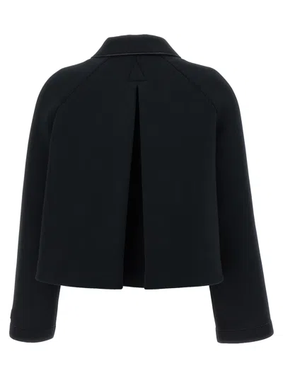 Marni Button-front Jersey Jacket With Classic Collar In Black