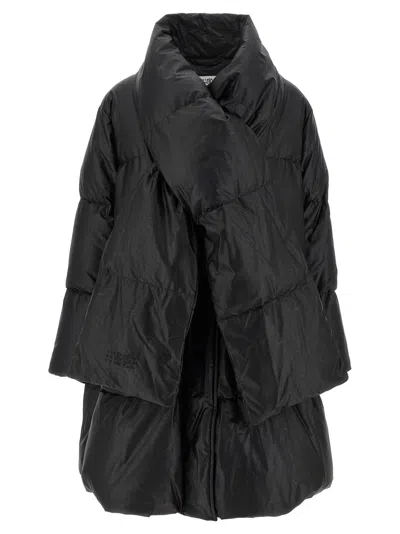 Mm6 Maison Margiela Mm6 By Maison Margiela Short Asymmetrical Down Jacket In Polyamide In Black