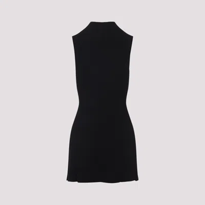 Diesel Mini Wool Dress With Inlay In Black
