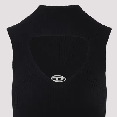 Diesel Mini Wool Dress With Inlay In Black