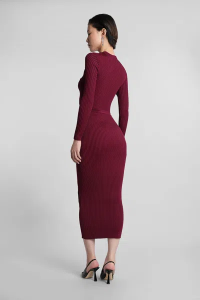 Self-portrait Self Portrait Viscose Midi Dress In Burgundy