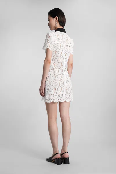 Self-portrait Short Dress With Floral Lace Embroidery Self Portrait In White