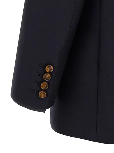 Blazé Milano Tailored Double-breasted Jacket With Pockets In Black