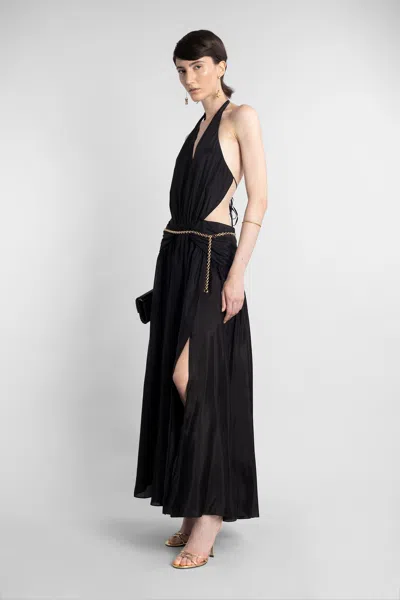 Zimmermann Rhiannon Plunge Halter Maxi Black In Black