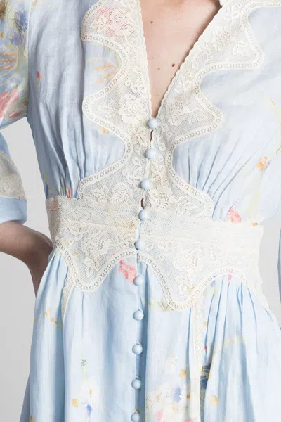 Zimmermann Lucky Linen Mini Dress In Blue