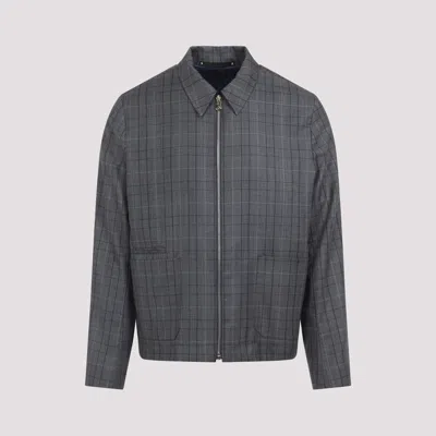 Paul Smith Classic Plaid Wool Jacket With Structured Silhouette In Gray