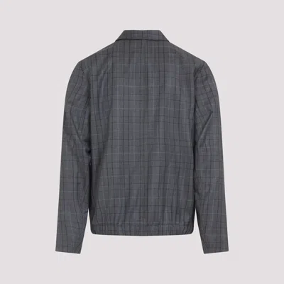 Paul Smith Classic Plaid Wool Jacket With Structured Silhouette In Gray