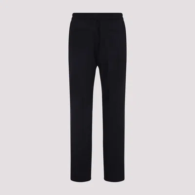 Paul Smith Elastic Waist Texturized Wool Pants In Black