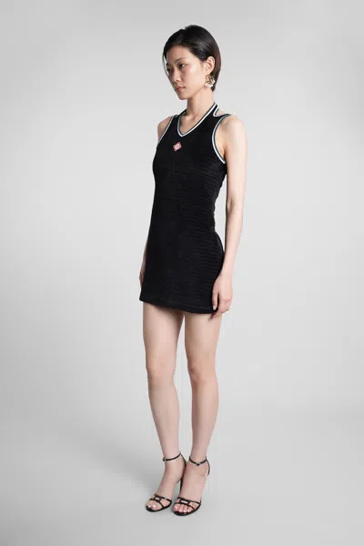 Casablanca Hippie Style Tennis Dress In Black