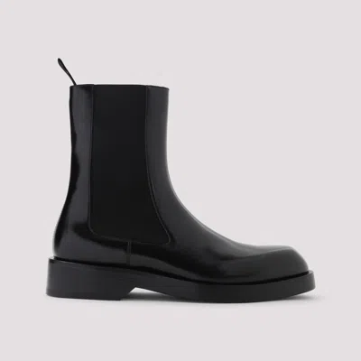 Jil Sander Leather Ankle Boots In Black