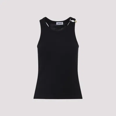 Jean Paul Gaultier Tank Top With Piercing In Black