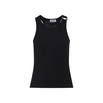 Jean Paul Gaultier Tank Top With Piercing In Black