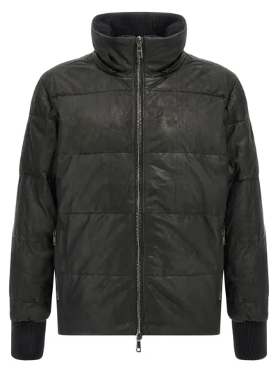 Giorgio Brato Removable Hood Down Jacket In Black
