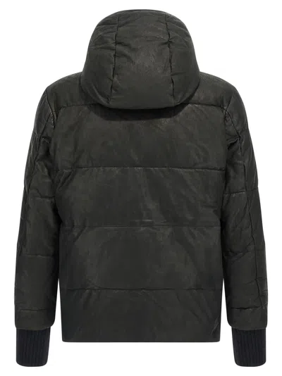 Giorgio Brato Removable Hood Down Jacket In Black