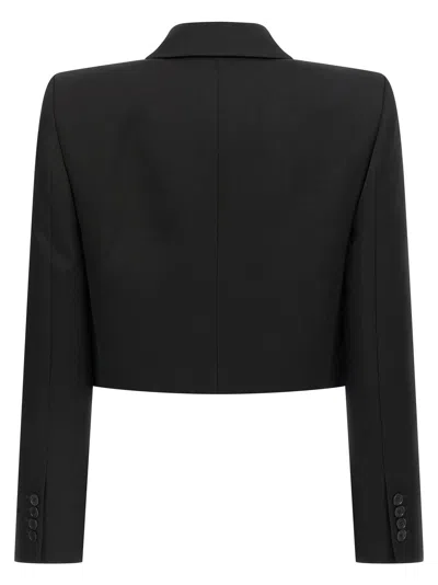 Givenchy Peak-lapel Padded-shoulder Blazer In Black