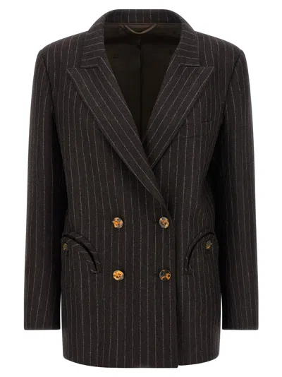 Blazé Milano Wool-cashmere Everynight Double-breasted Blazer In Black