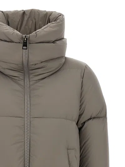Herno A-shape Goose Down Jacket With High Double-layered Collar In Gray