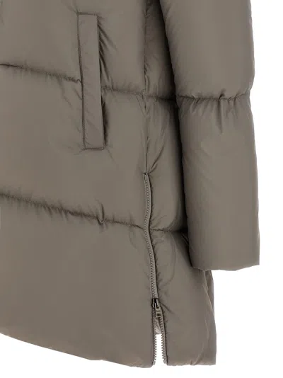 Herno A-shape Goose Down Jacket With High Double-layered Collar In Gray