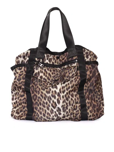 P.a.r.o.s.h Leopard-print Top-handle Tote Bag In Brown