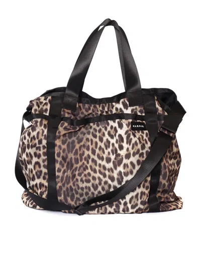 P.a.r.o.s.h Leopard-print Top-handle Tote Bag In Brown