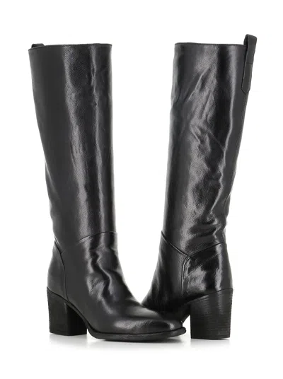 Officine Creative Leather Block-heel Boots In Black