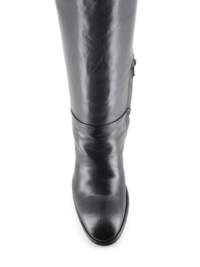 Officine Creative Leather Block-heel Boots In Black