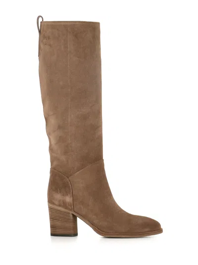 Officine Creative Suede Block-heel Boots In Neutral