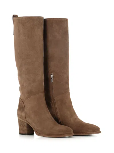 Officine Creative Suede Block-heel Boots In Neutral