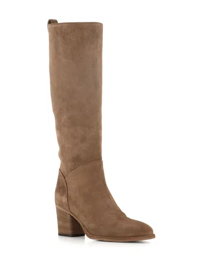 Officine Creative Suede Block-heel Boots In Neutral