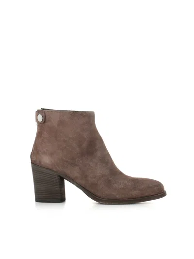 Officine Creative Zip-detail Block-heel Ankle Boots In Brown
