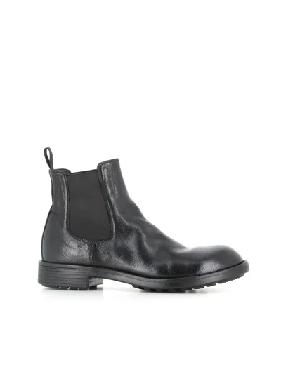 Officine Creative Elasticated-panel Leather Boots In Black
