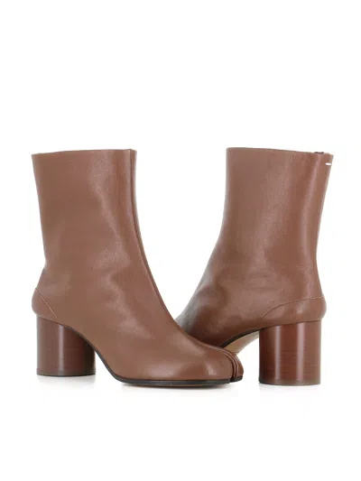 Maison Margiela Tabi 60 Nappa Leather Ankle Boots In Brown