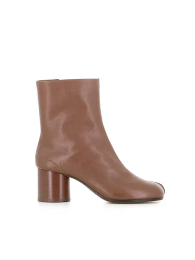 Maison Margiela Tabi 60 Nappa Leather Ankle Boots In Brown