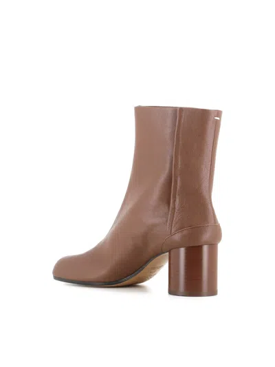 Maison Margiela Tabi 60 Nappa Leather Ankle Boots In Brown