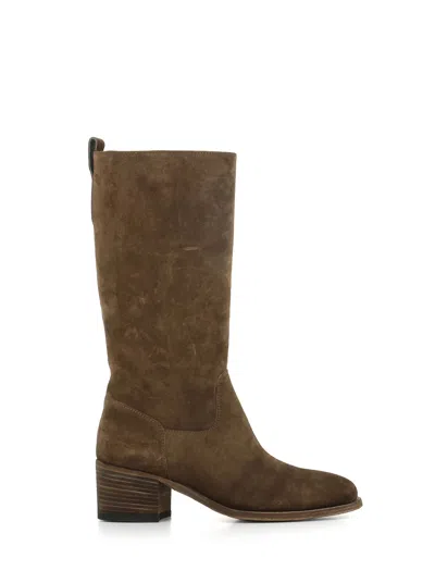 Officine Creative Suede Mid-calf Boots In Green