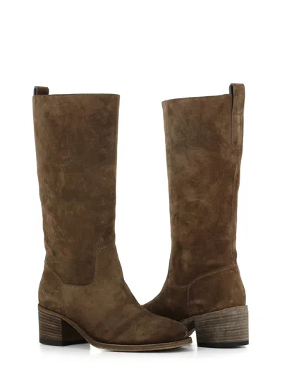 Officine Creative Suede Mid-calf Boots In Green