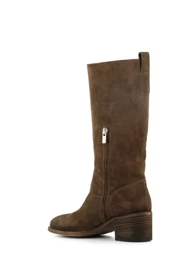 Officine Creative Suede Mid-calf Boots In Green