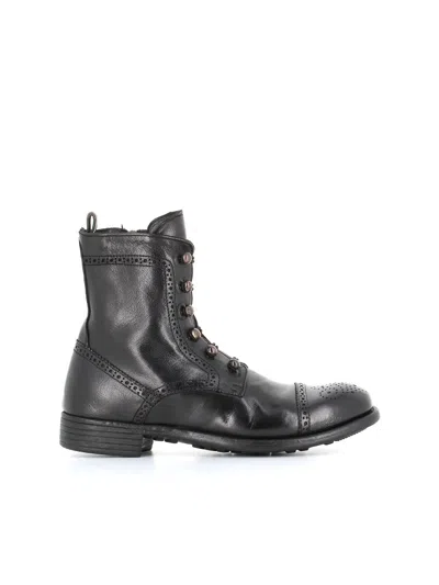 Officine Creative Lace-up Brogue Boots In Black