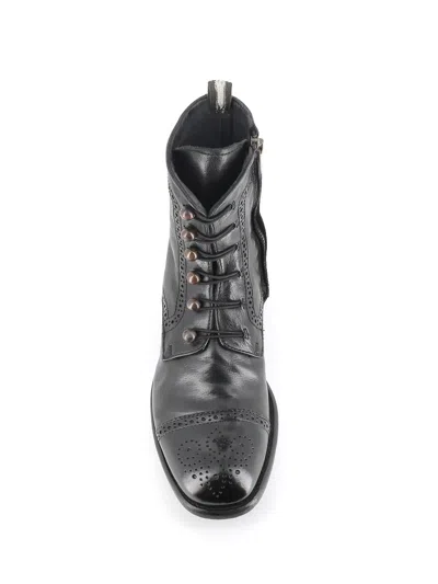 Officine Creative Lace-up Brogue Boots In Black
