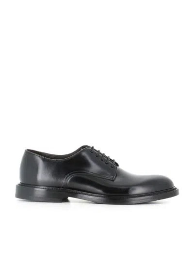 Green George Leather Derby Shoes In Black
