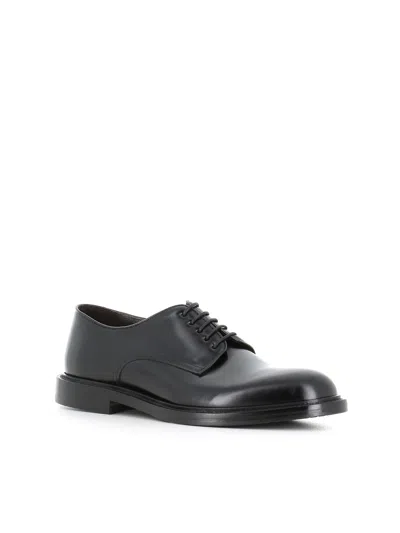 Green George Leather Derby Shoes In Black