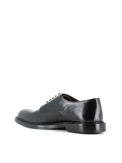Green George Leather Derby Shoes In Black