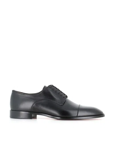 Christian Louboutin Seriox Cap-toe Leather Oxford Shoes In Black