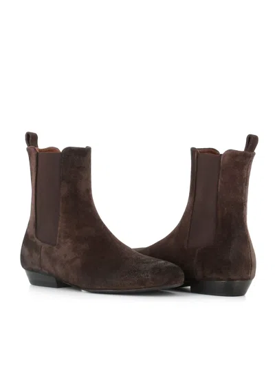 Marsèll Elastic-panel Suede Boots In Brown