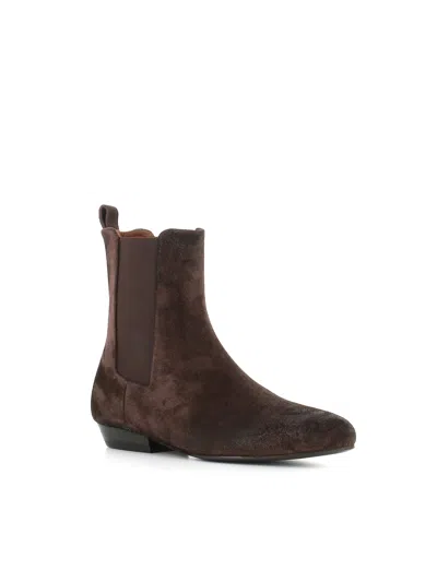 Marsèll Elastic-panel Suede Boots In Brown
