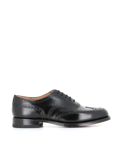 Church's Brogues With Almond Toe And Decorative Stitching In Black