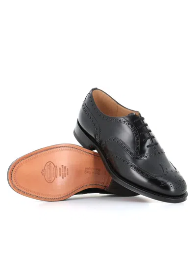 Church's Brogues With Almond Toe And Decorative Stitching In Black