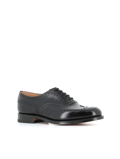 Church's Brogues With Almond Toe And Decorative Stitching In Black