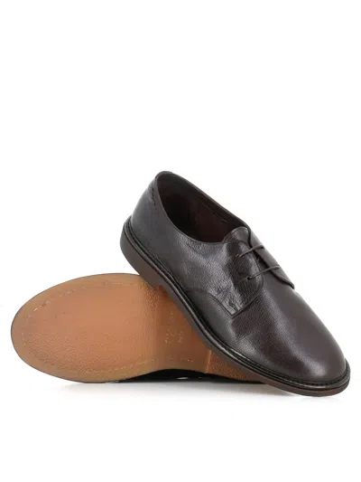 Alexander Hotto Textured Leather Derby Shoes In Brown